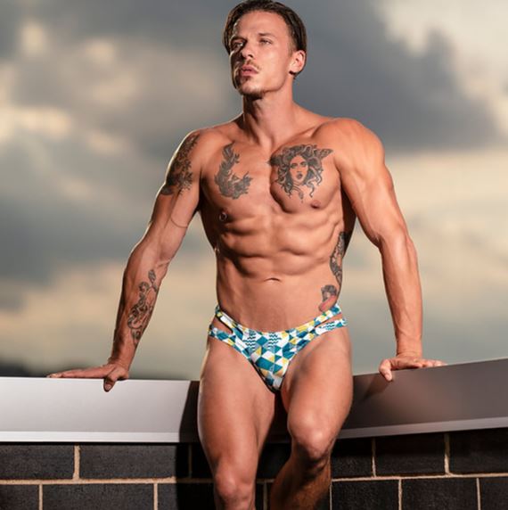 Alternative view of Cut It Out! Cut Out Thong Blue - S/M