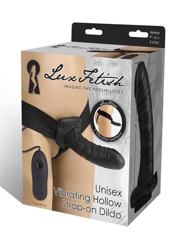 Unisex Vibrating Hollow Strap On Harness + Dildo