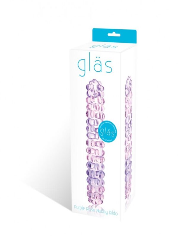 Glas Purple Rose Nubby Dildo
