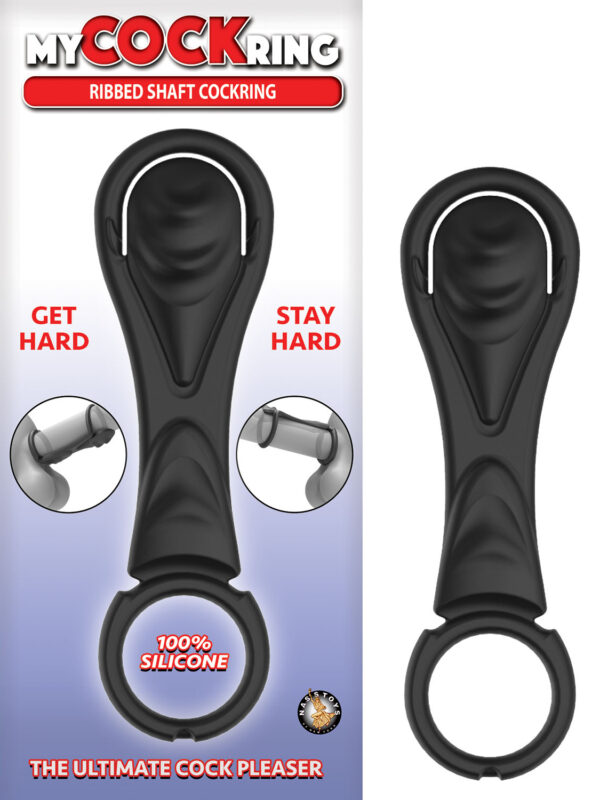 Ribbed Shaft Cock Ring - Black
