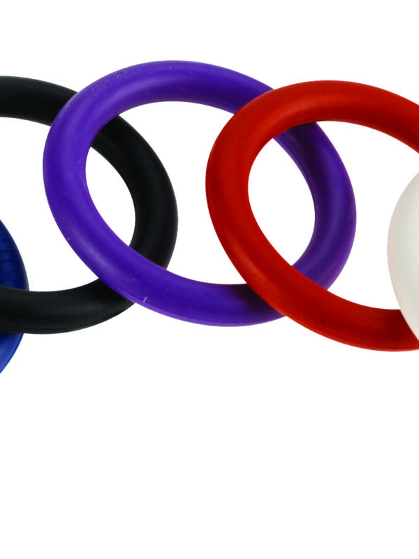Rainbow Nitrile Cock Rings - 5pc