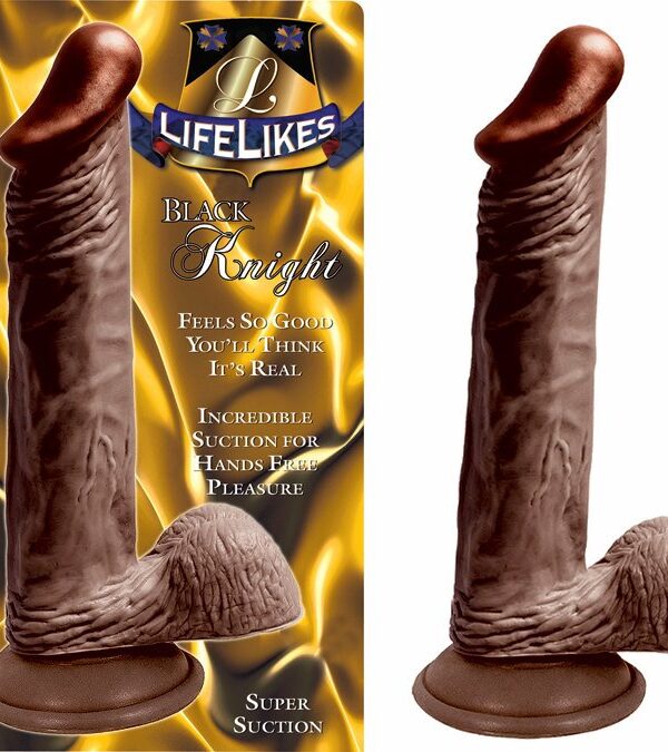 Lifelike Black Knight Big Black Dildo - 8"