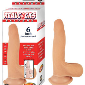 Sliders Uncircumsized Realistic Dildo - 6" Flesh