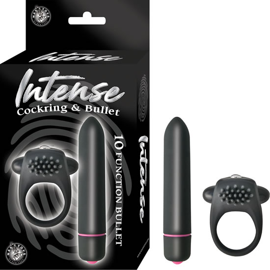 Intense Cock Ring + Bullet - Black