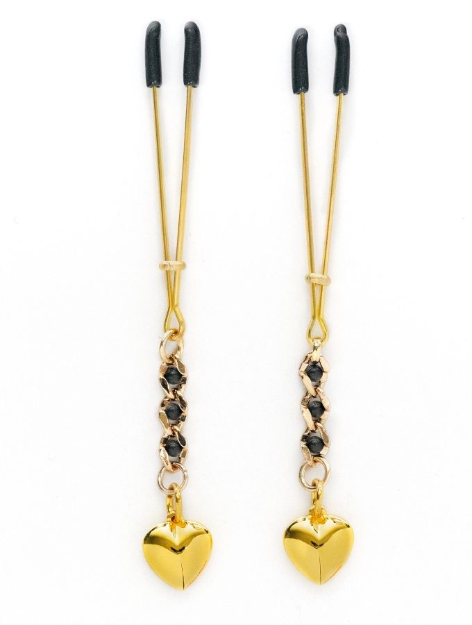 Tweezer Nipple Clamp + Heart Pendant