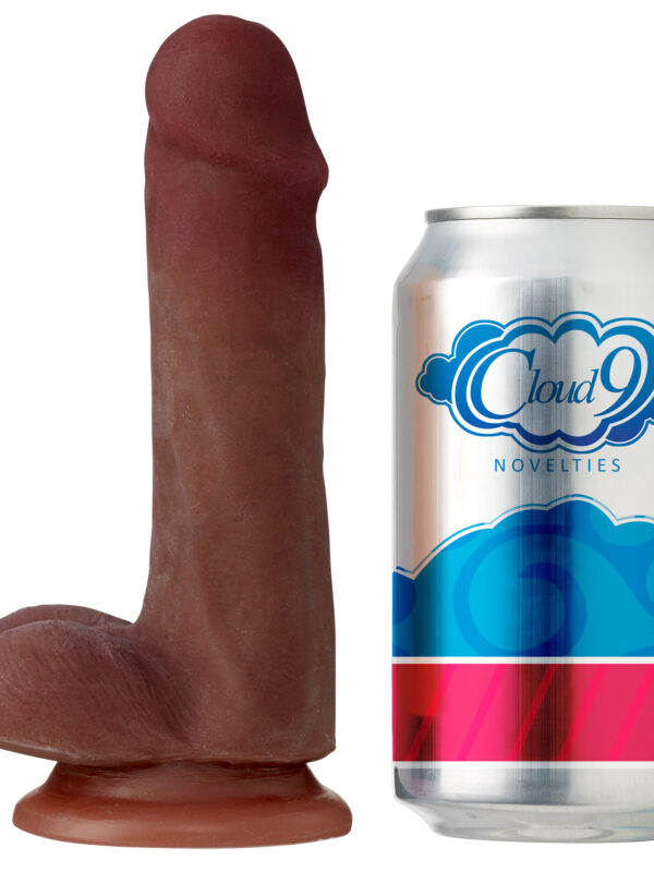 Cloud 9 Dual Density 6in Thick Realistic Dildo - Brown
