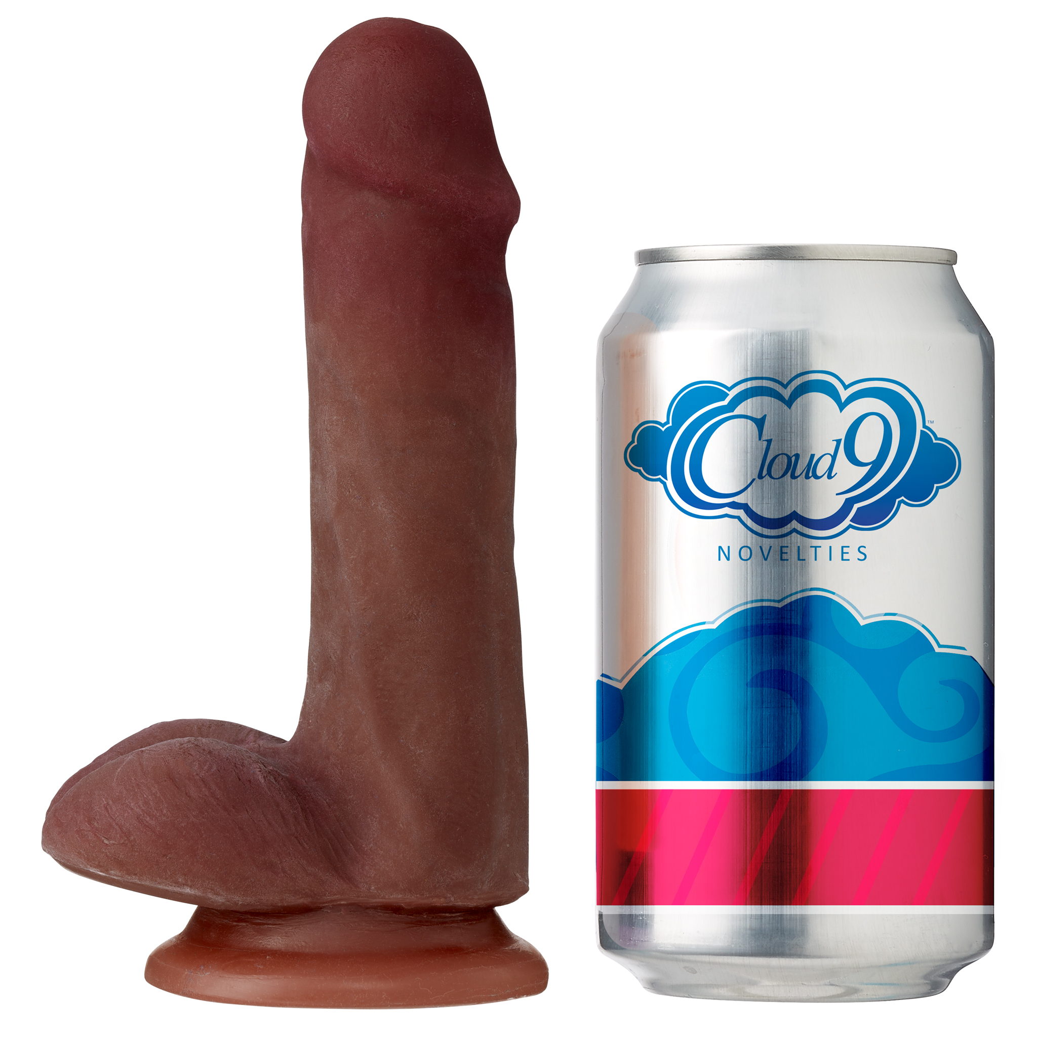 Cloud 9 Dual Density 6in Thick Realistic Dildo - Brown