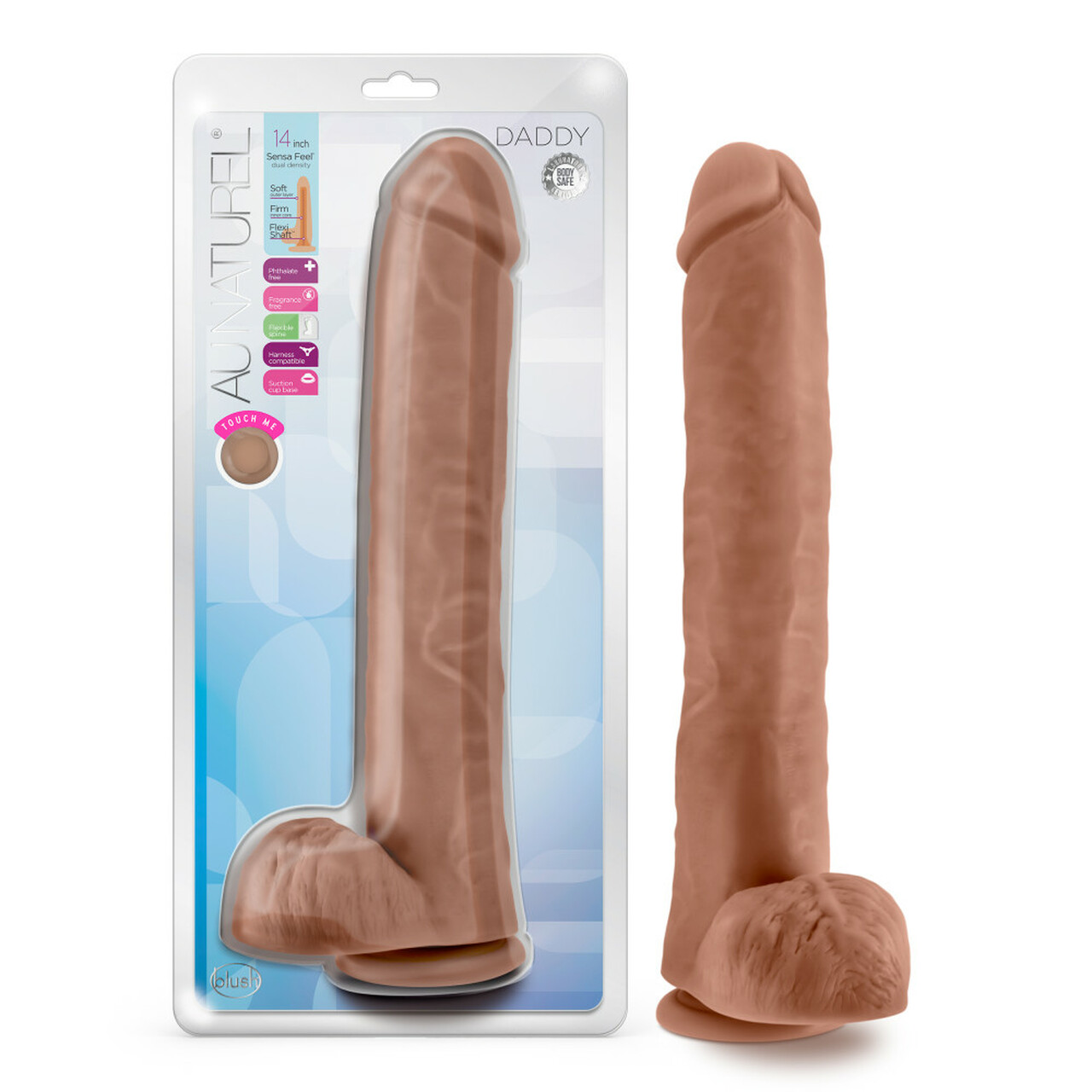 Au Naturel Daddy 14in Giant Realistic Dildo - Mocha