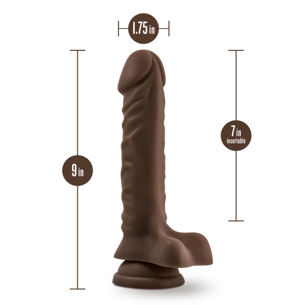 Dr. Skin Plus 9in Posable Realistic Dildo - Chocolate - Image 5