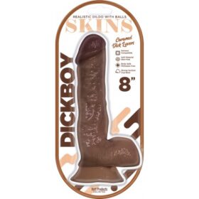 Dickboy Skins 8in Realistic Suction Cup Dildo - Caramel