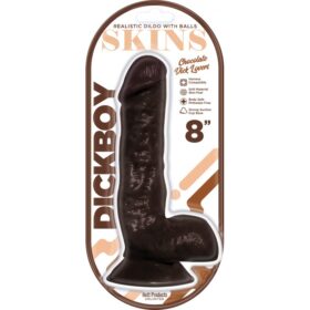 Dickboy Skins 8in Realistic Suction Cup Dildo - Chocolate