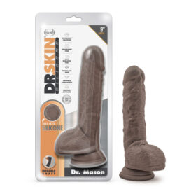 Dr. Skin Dr. Mason 9in Posable Silicone Dildo - Chocolate