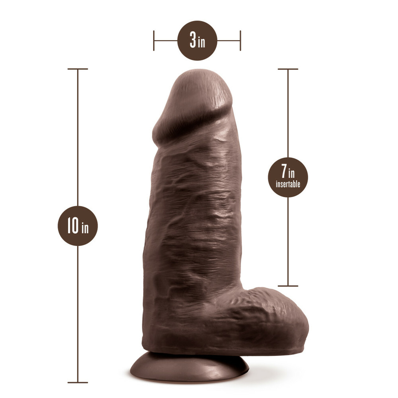 Au Naturel Chub 10in Huge Realistic Dildo - Chocolate - Image 6