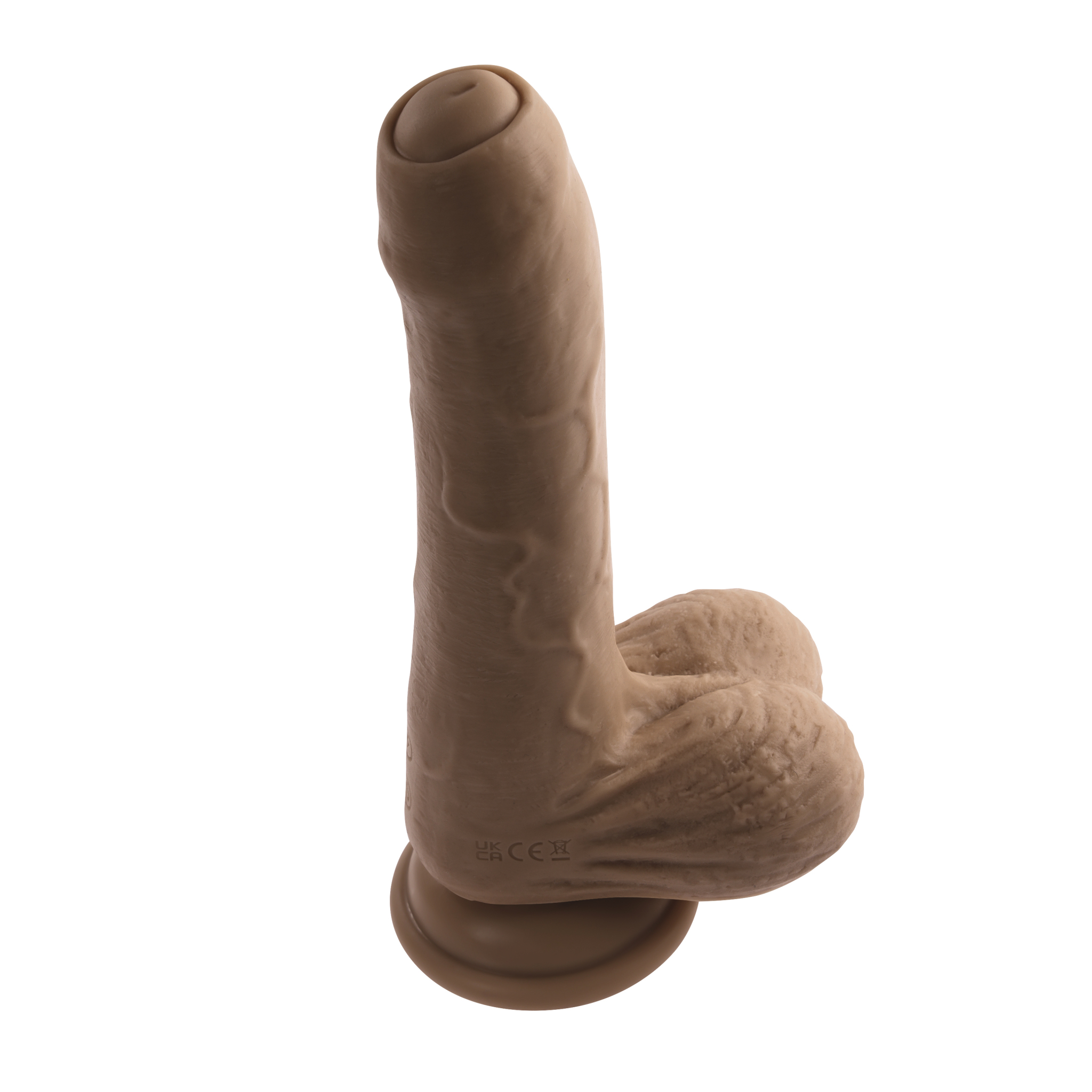 Peek-A-Boo Uncircumcised Vibrating Dildo 8in - Dark - Image 8