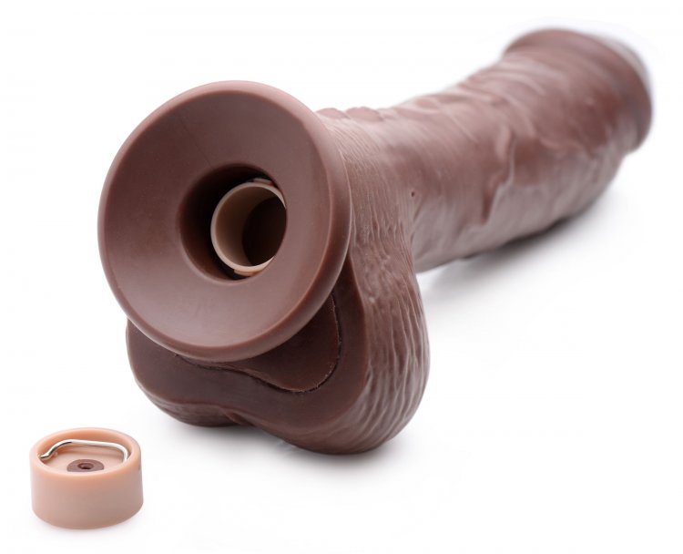 Loadz 8.5in Vibrating Squirting Dildo - Dark - Image 3