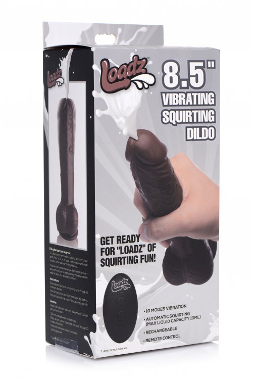 Loadz 8.5in Vibrating Squirting Dildo - Dark - Image 5