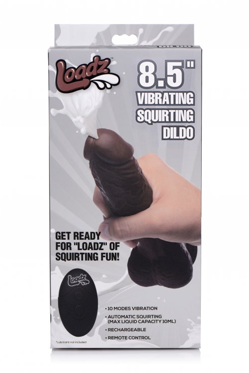 Loadz 8.5in Vibrating Squirting Dildo - Dark - Image 6