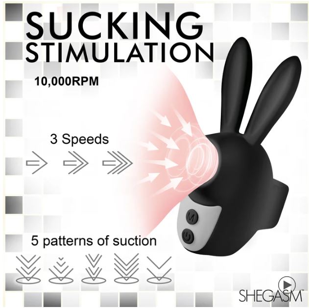 Sucky Bunny Clit Stimulator - Black - Image 4