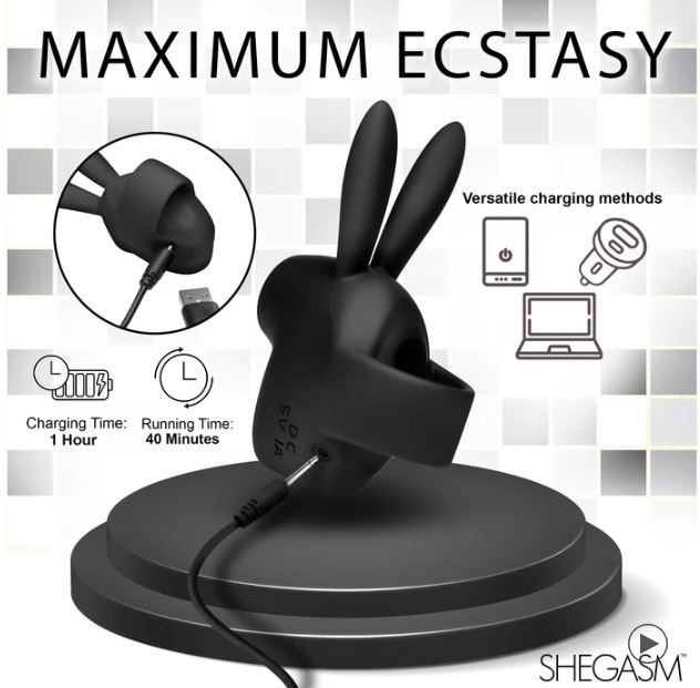 Sucky Bunny Clit Stimulator - Black - Image 3