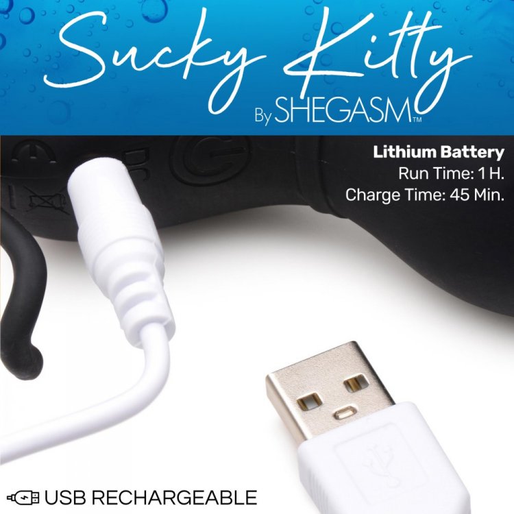 Shegasm Sucky Kitty 7x Clitoral Stimulator - Black - Image 4