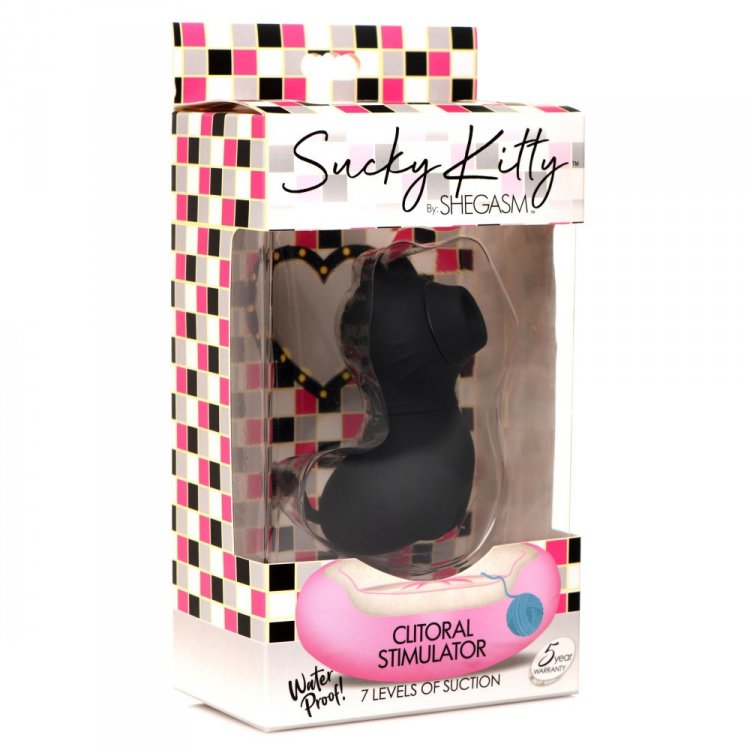 Shegasm Sucky Kitty 7x Clitoral Stimulator - Black - Image 6
