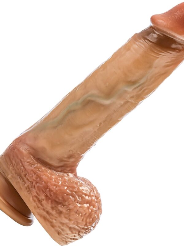 Alternative view of Renaissance Raphael 9.5in Sliding Foreskin Dildo - Tan