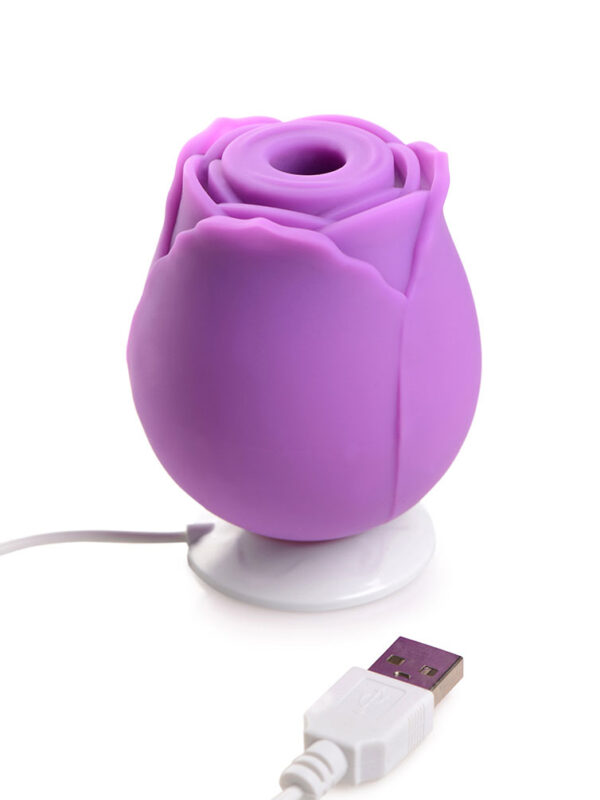 Alternative view of Gossip Rose 10x Silicone Clit Suction Stimulator - Violet