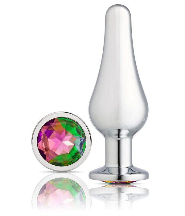 Gems Chrome Jeweled Anal Plug - Small