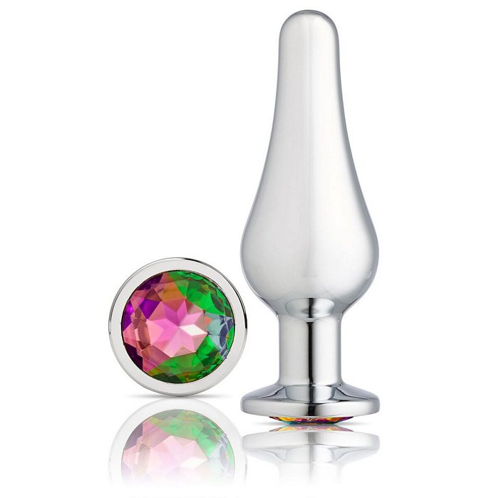 Gems Chrome Jeweled Anal Plug - Small