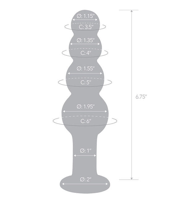 Alternative view of Glas 7.25" XL Graduated Glass Anal Beads