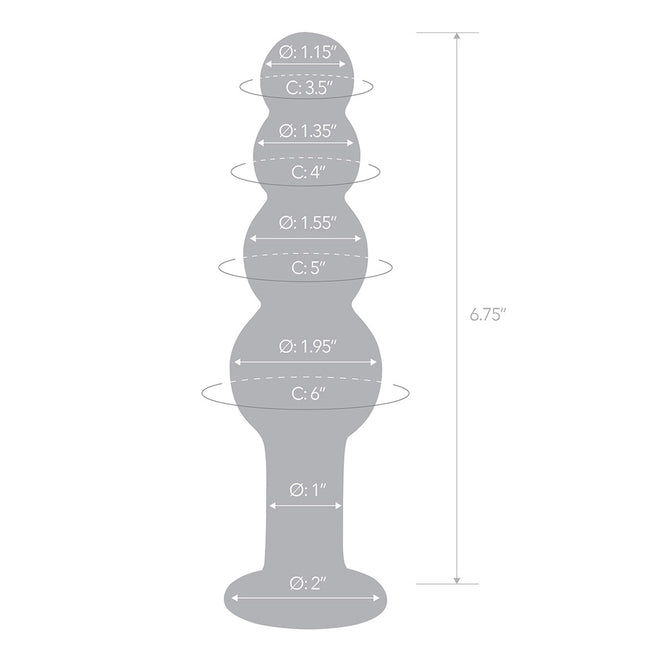 Glas 7.25" XL Graduated Glass Anal Beads - Image 2