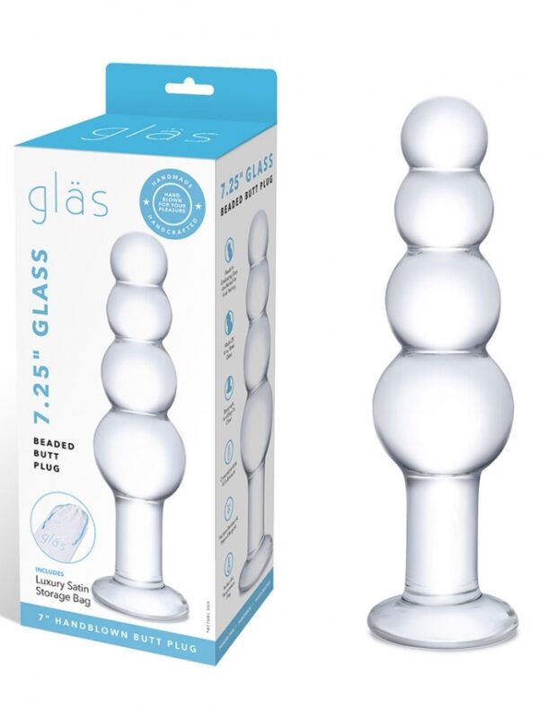 Glas 7.25" XL Graduated Glass Anal Beads - Image 3