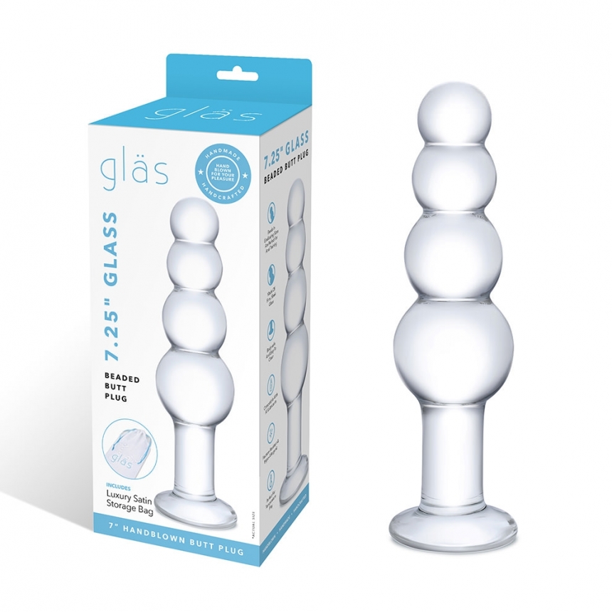 Glas 7.25" XL Graduated Glass Anal Beads - Image 3