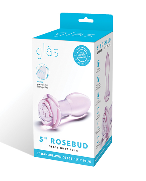 Glas 5 rosebud glass butt plug "