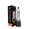 Bathmate Hydromax 7 Crystal Clear penis pump beside its retail box