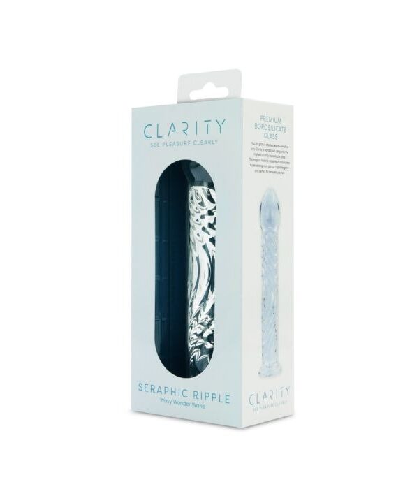 Clarity Seraphic Ripple 6.2" Textured Glass Dildo