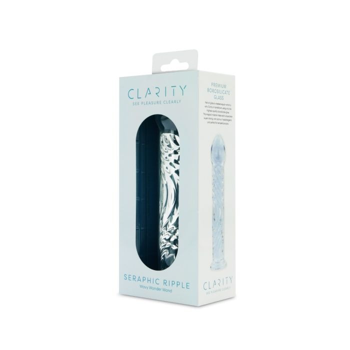 Clarity Seraphic Ripple 6.2" Textured Glass Dildo