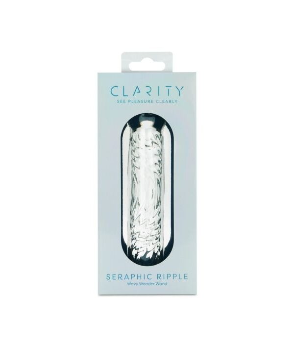 Clarity Seraphic Ripple 6.2" Textured Glass Dildo - Image 2