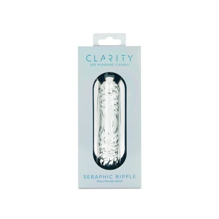 Clarity Seraphic Ripple 6.2" Textured Glass Dildo - Image 2