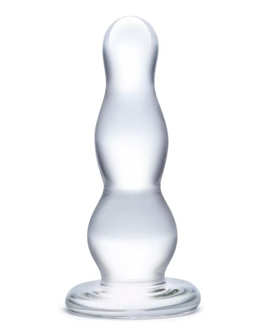 Glas 4" Graduated Bead Glass Butt Plug