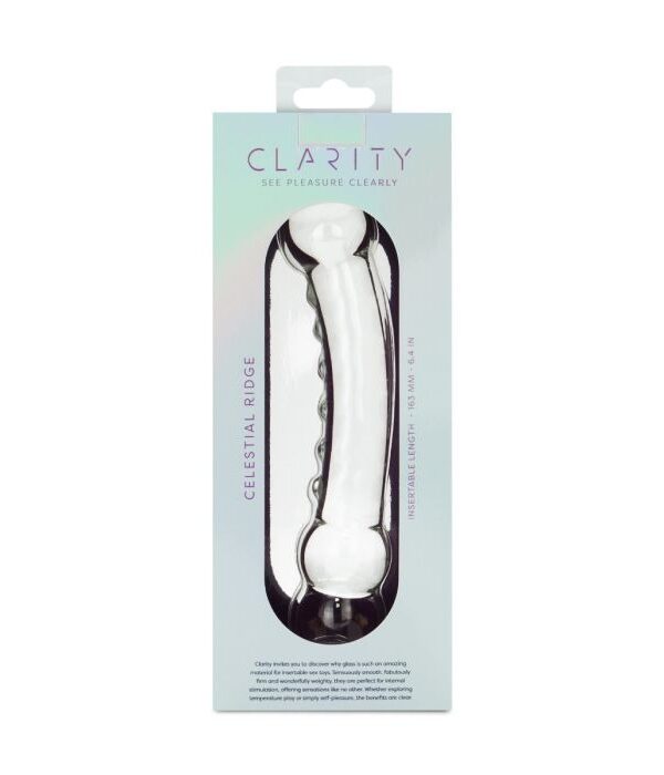 Clarity Celestial Ridge Double-Ended Glass Dildo