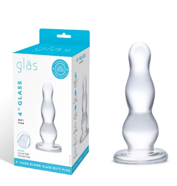 Glas 4" Graduated Bead Glass Butt Plug - Image 4