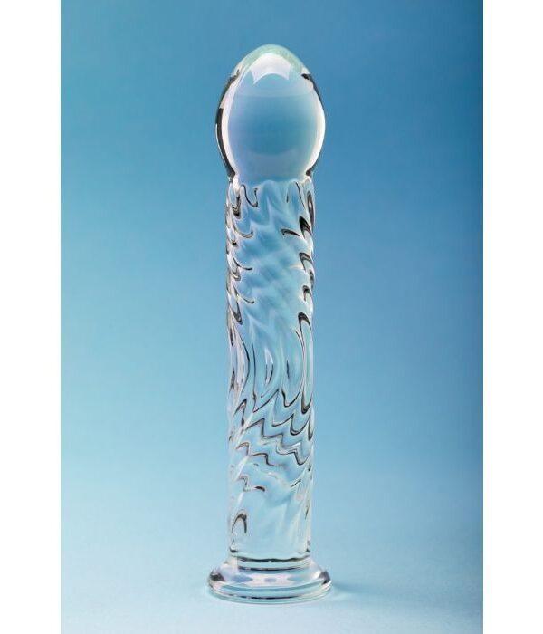 Clarity Seraphic Ripple 6.2" Textured Glass Dildo - Image 3