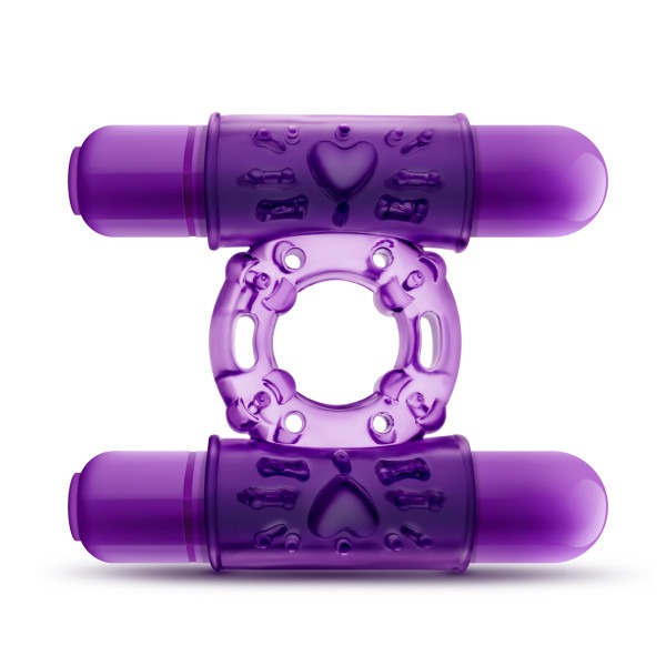 Play with me double play dual vibrating cockring purple