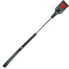 Sex & Mischief Heart Impression Riding Crop with leather slapper and red heart, shown diagonally