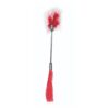 Sex & Mischief Whipper Tickler in red and white with marabou feathers and silicone lashes