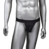 Radiance rhinestone mesh jock strap on a mannequin, front view