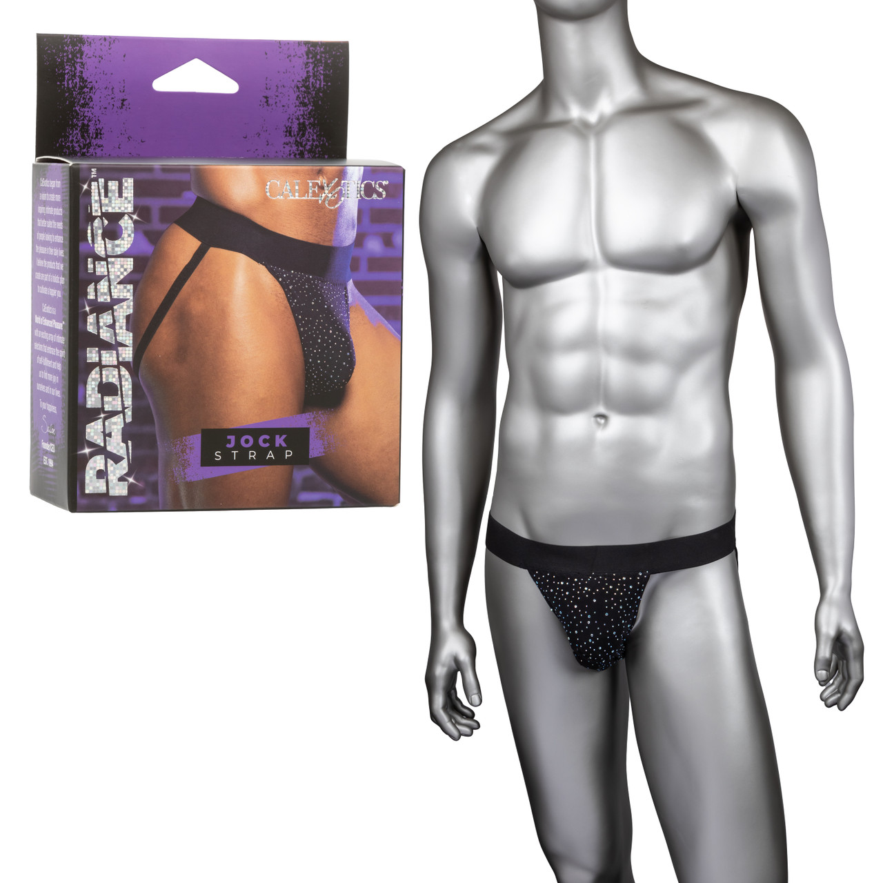 Retail package for the Radiance rhinestone jock strap