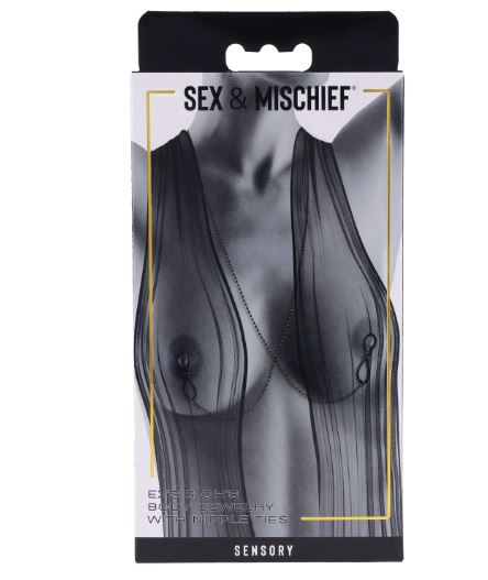 Ex's & Oh's body jewelry with nipple ties retail box