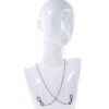 Sex & Mischief Ex's & Oh's gunmetal body chain with nipple ties shown on a mannequin